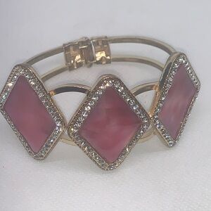 Rhinestone Diamond Shape Bangle Bracelet